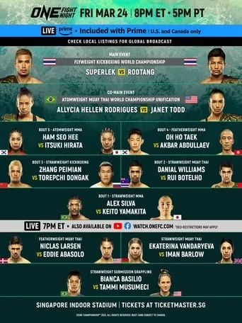 ONE Fight Night 8: Superlek vs. Williams movie poster - Entertainment content