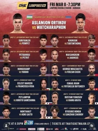 ONE Friday Fights 54: Ortikov vs. Watcharaphon movie poster - Entertainment content