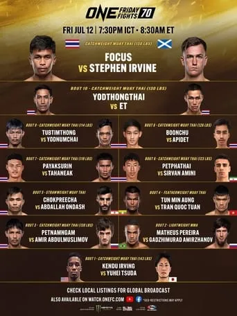 ONE Friday Fights 70: Focus vs. Irvine movie poster - Entertainment content