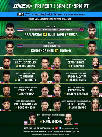 ONE Fight Night 28: Prajanchai vs. Barboza movie poster - Entertainment content