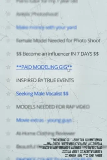**PAID MODELING GIG** movie poster - Entertainment content